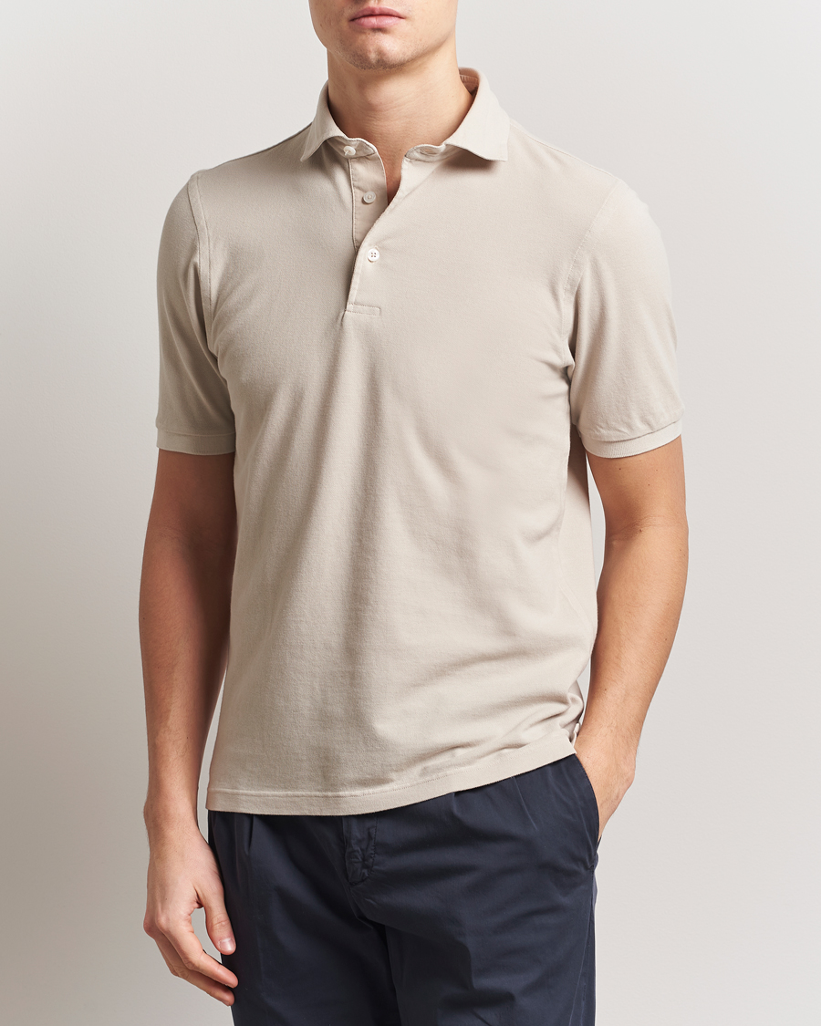 Herren | Poloshirts | Gran Sasso | Washed Polo Beige Melange
