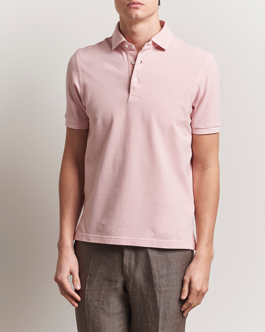 Herren | Poloshirts | Gran Sasso | Washed Polo Pink