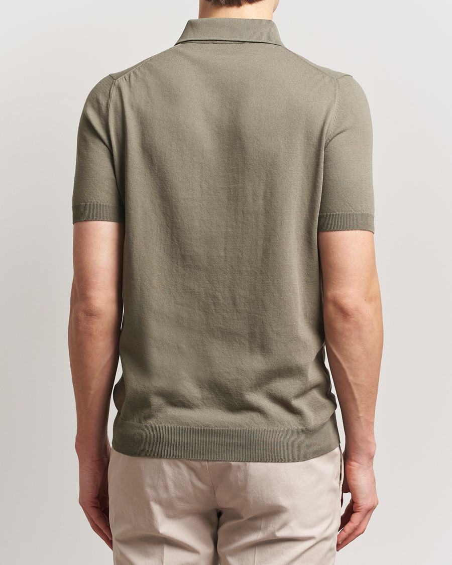Herren | Poloshirts | Gran Sasso | Cotton Knitted Polo Olive Melange
