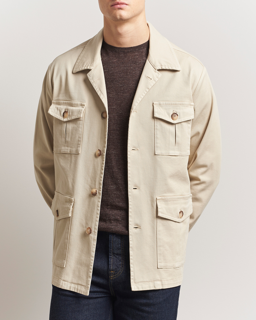 Herren | Jacken | Gran Sasso | Cotton Twill Safari Jacket Beige
