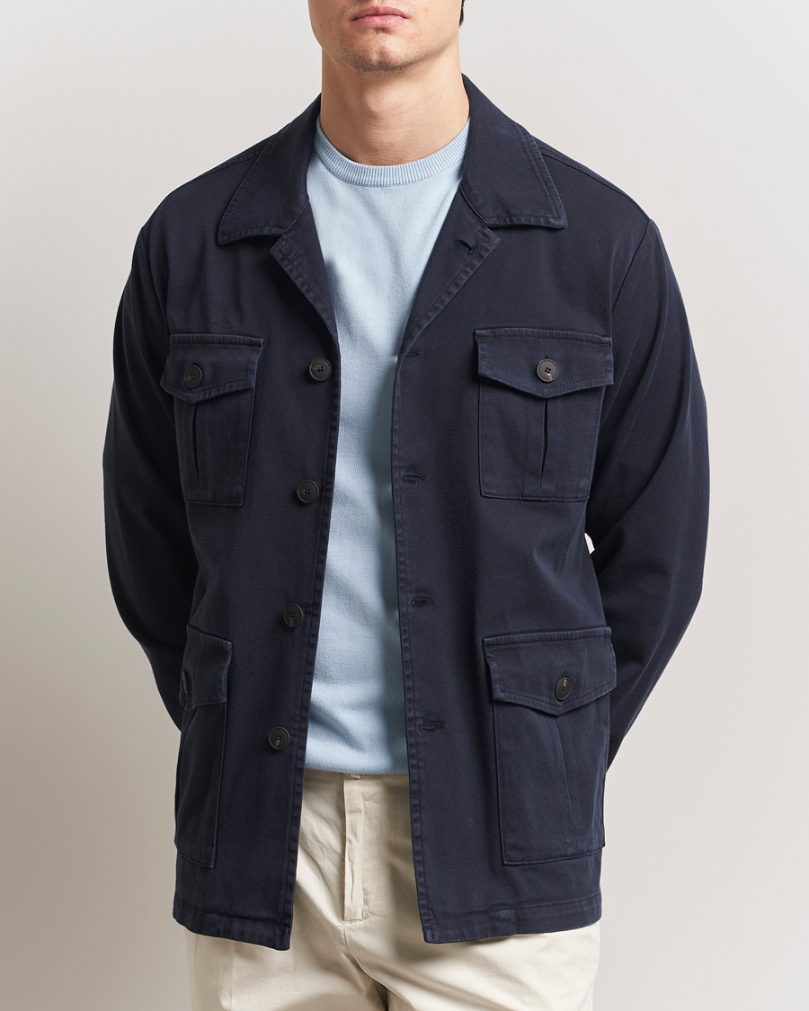 Herren | Jacken | Gran Sasso | Cotton Twill Safari Jacket Navy