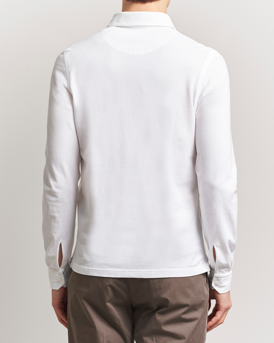 Herren | Poloshirts | Gran Sasso | Washed Long Sleeve Polo White