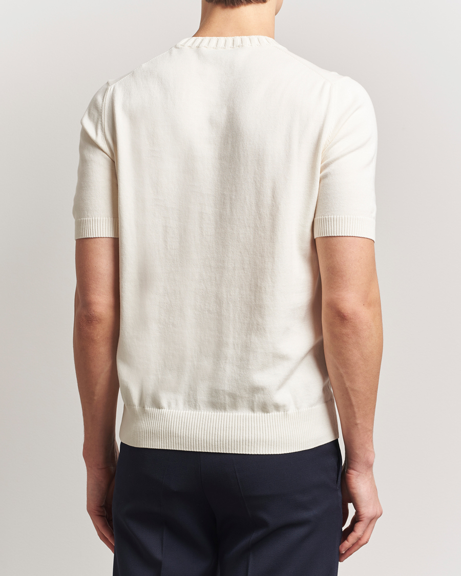 Herren | T-Shirts | Gran Sasso | Cotton Heavy Knitted Crew Neck T-Shirt Cream