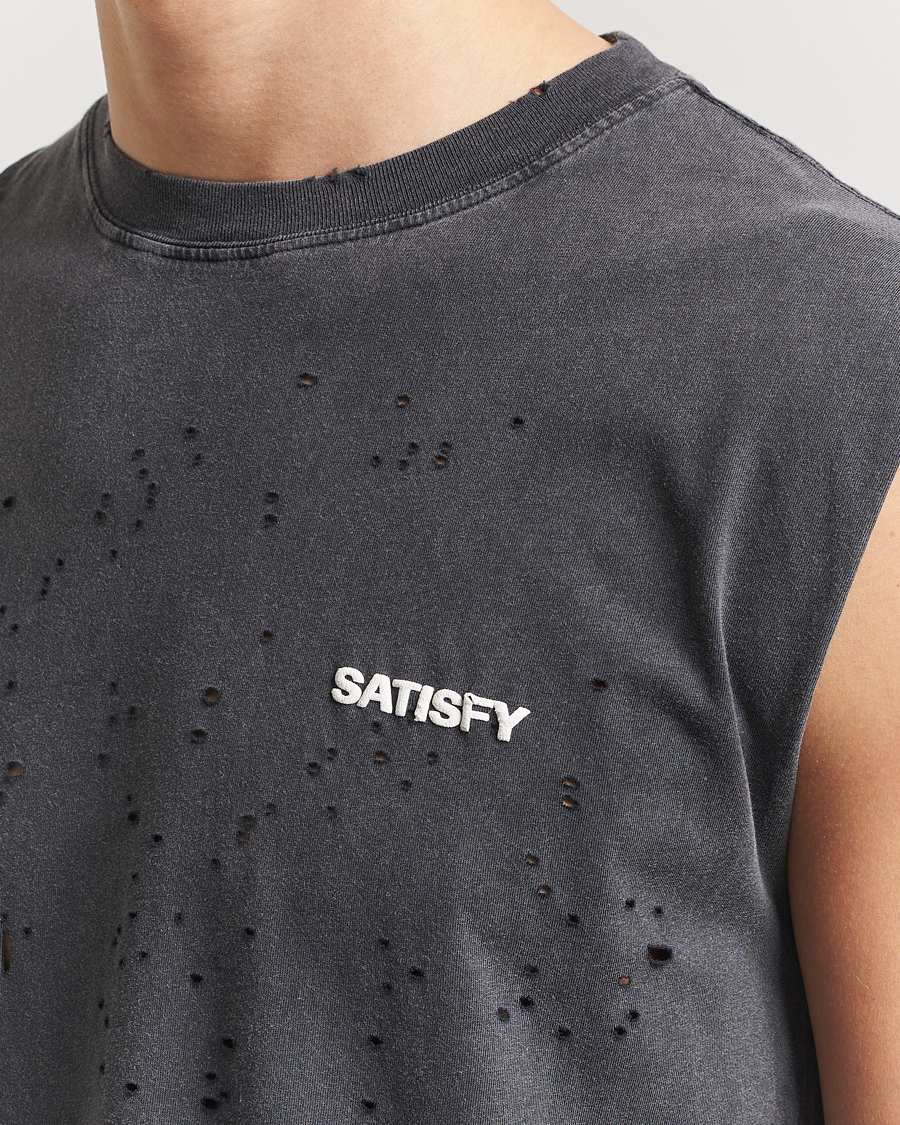 Herren | T-Shirts | Satisfy | MothTech Muscle Tee Aged Black