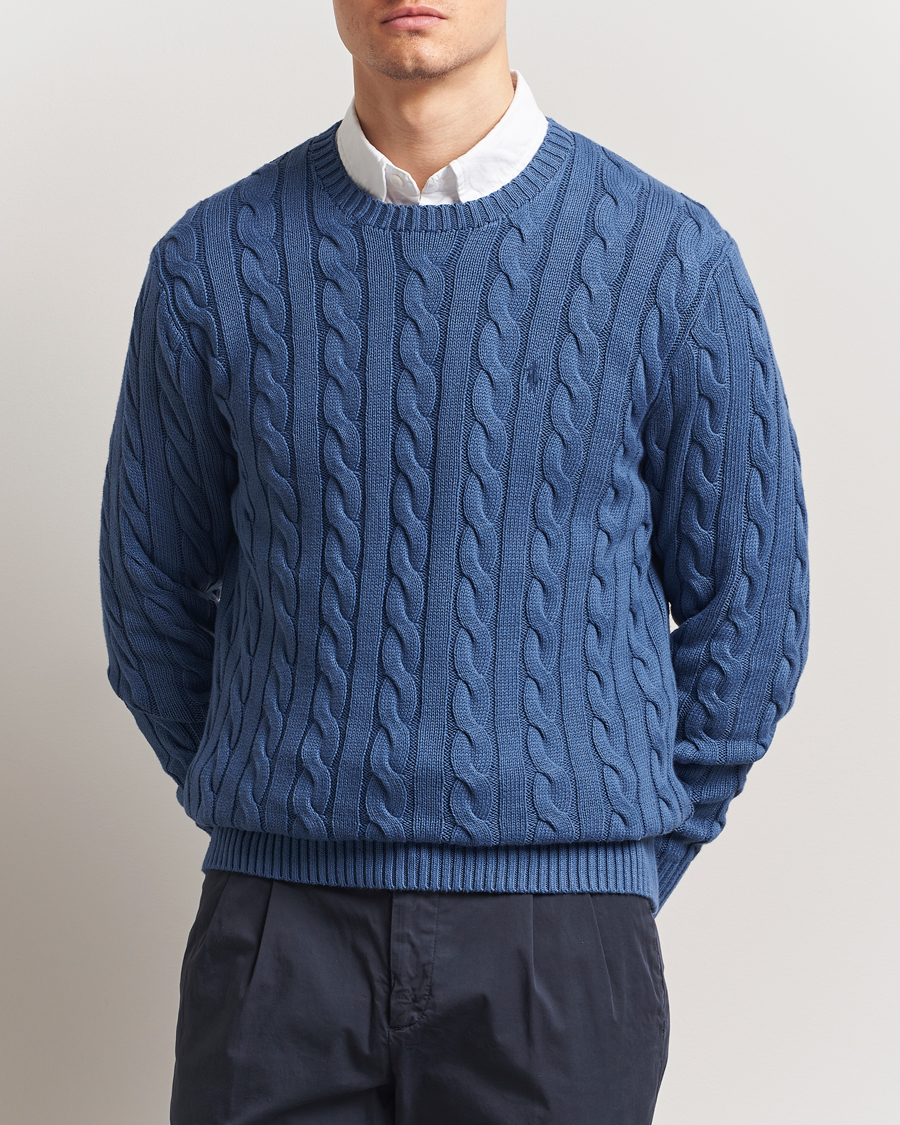 Herren | Pullover | Polo Ralph Lauren | Cotton Cable Pullover Bright Blue