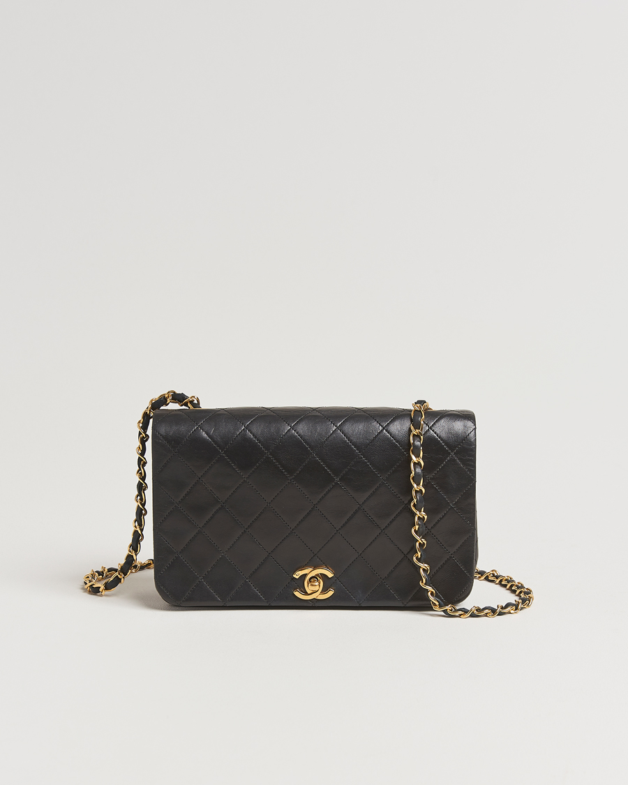 Herren | Chanel Pre-Owned Classic Single Flap Bag Lambskin Black | Chanel Pre-Owned | Classic Single Flap Bag Lambskin Black