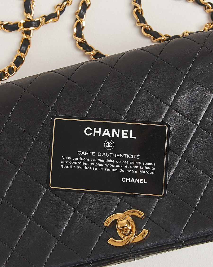 Herren | Chanel Pre-Owned Classic Single Flap Bag Lambskin Black | Chanel Pre-Owned | Classic Single Flap Bag Lambskin Black