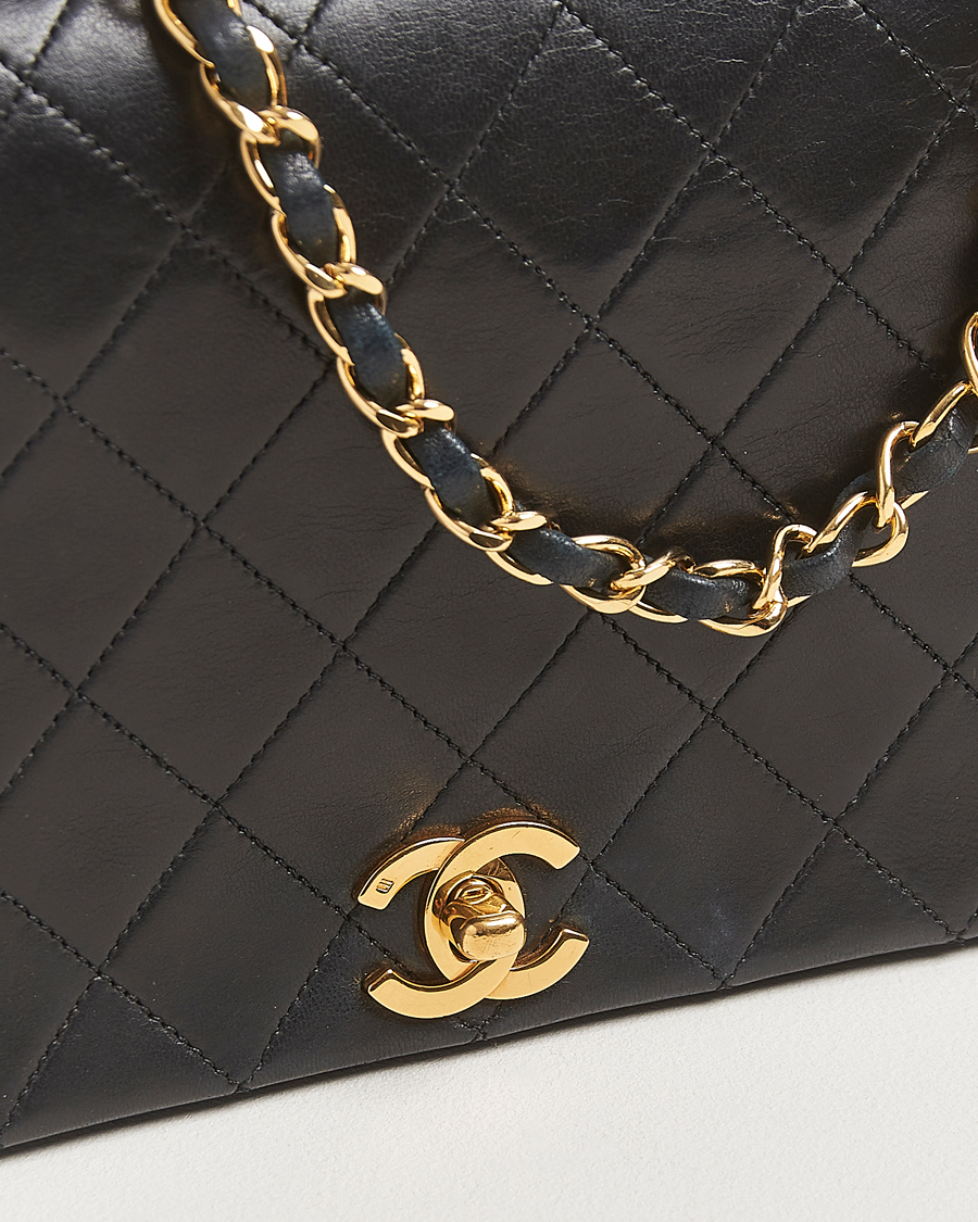 Herren | Chanel Pre-Owned Classic Single Flap Bag Lambskin Black | Chanel Pre-Owned | Classic Single Flap Bag Lambskin Black