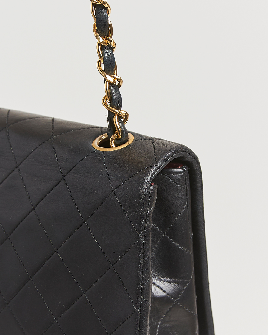 Herren | Chanel Pre-Owned Classic Single Flap Bag Lambskin Black | Chanel Pre-Owned | Classic Single Flap Bag Lambskin Black