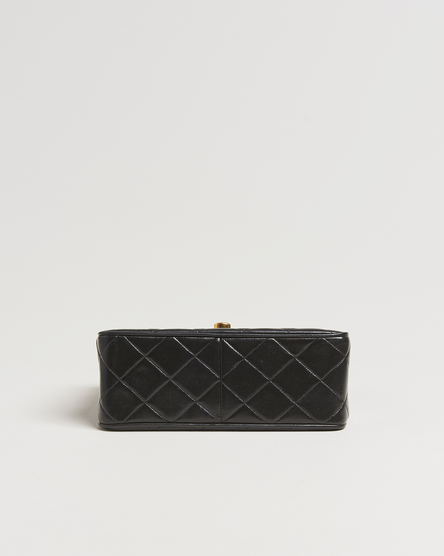 Herren | Chanel Pre-Owned Classic Flap Bag Deca Squared Lambskin Black | Chanel Pre-Owned | Classic Flap Bag Deca Squared Lambskin Black