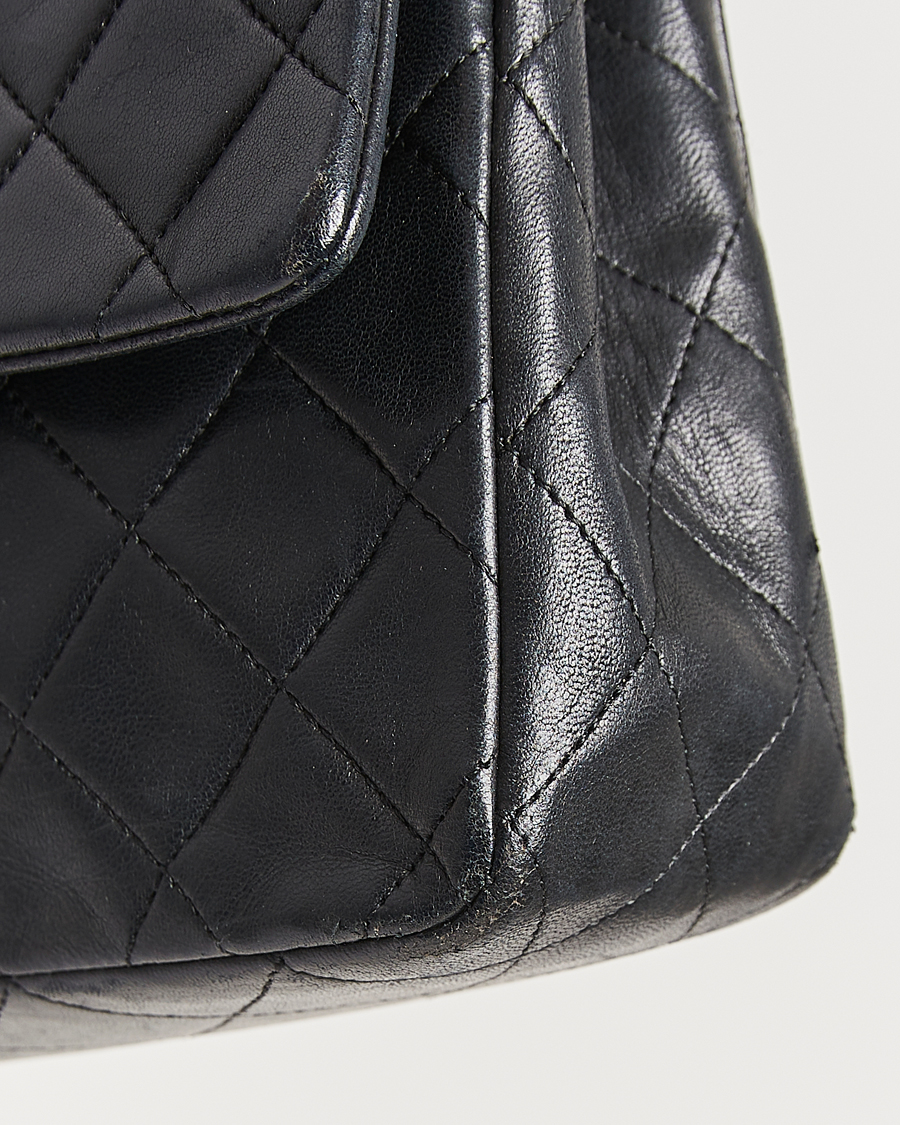 Herren | Chanel Pre-Owned Classic Medium Double Flap Bag Lambskin Black | Chanel Pre-Owned | Classic Medium Double Flap Bag Lambskin Black