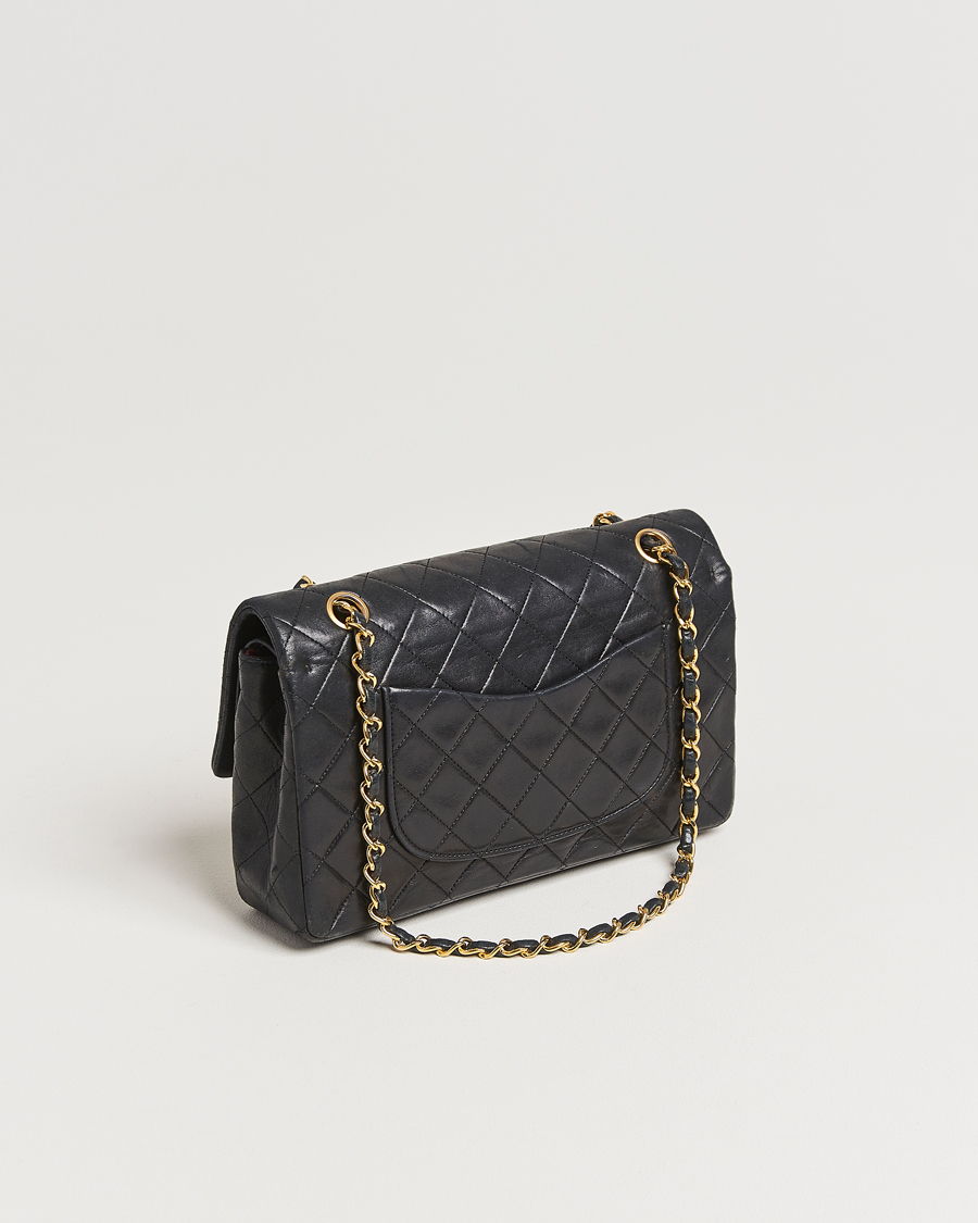 Herren | Chanel Pre-Owned Classic Medium Double Flap Bag Lambskin Black | Chanel Pre-Owned | Classic Medium Double Flap Bag Lambskin Black