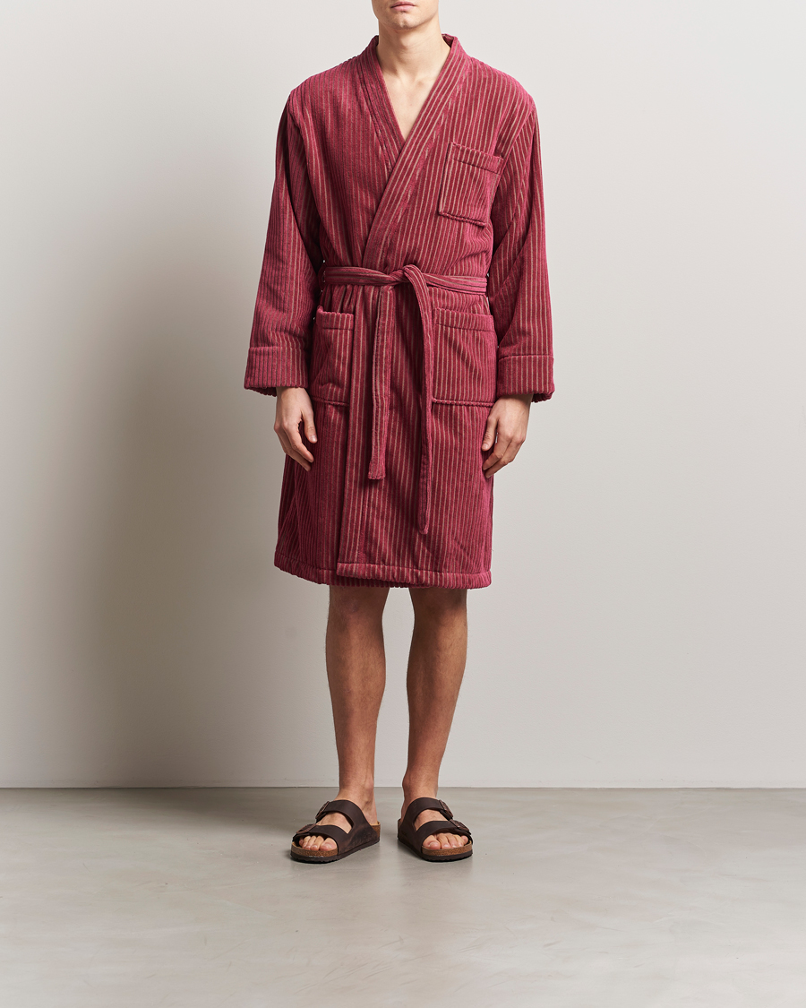 Herren | OAS Striped Velour Robe Botanico | OAS | Striped Velour Robe Botanico