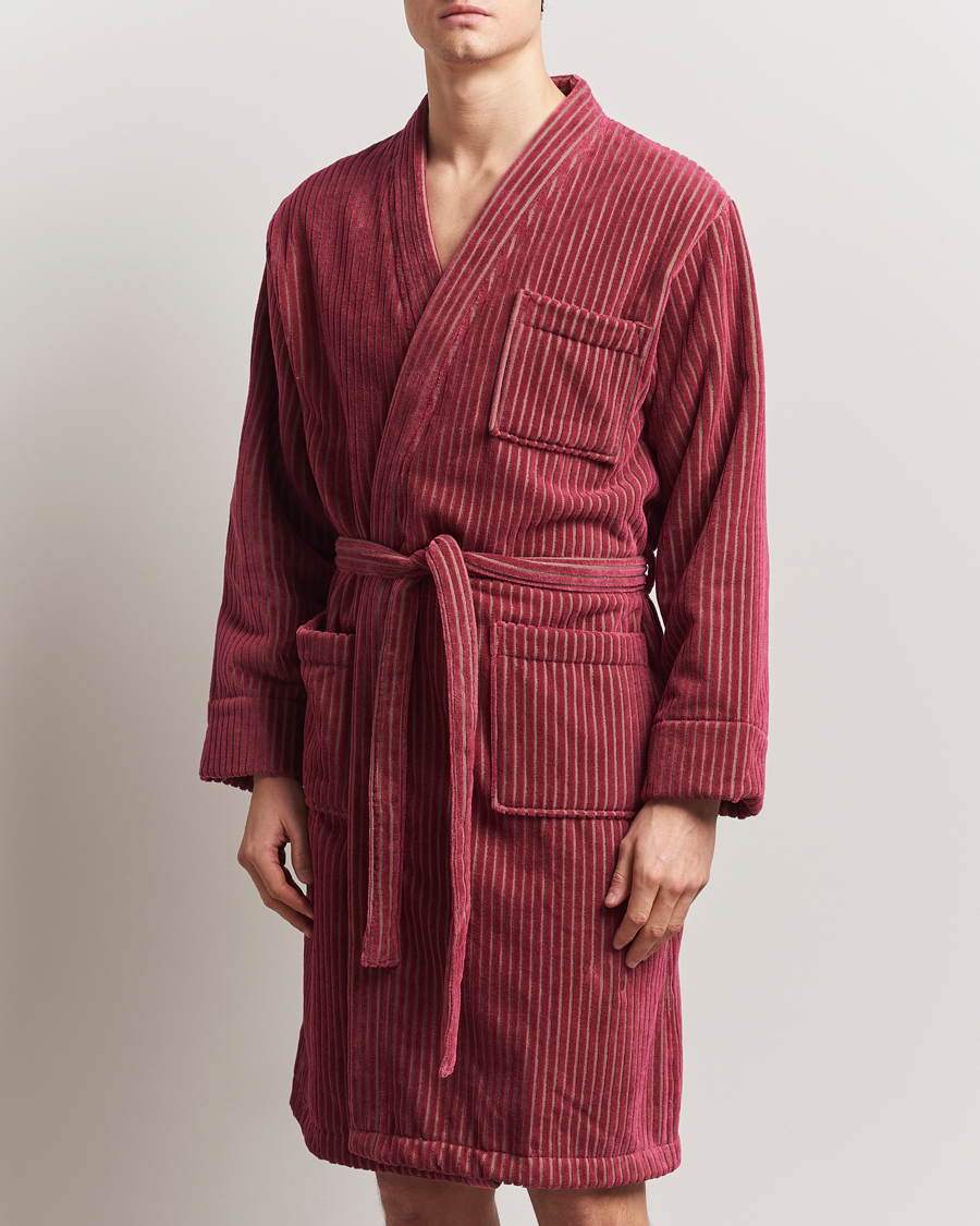 Herren | Schlafanzüge & Bademäntel | OAS | Striped Velour Robe Botanico
