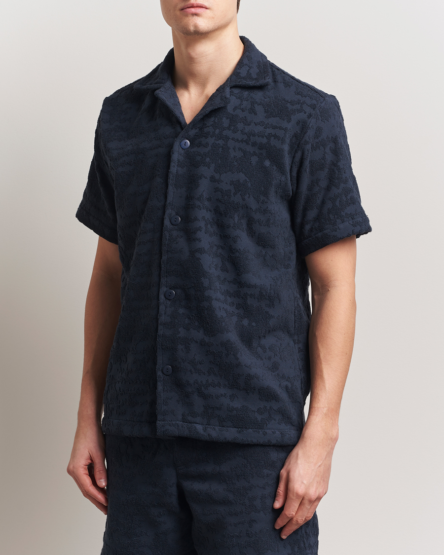 Herren | Hemden | OAS | Short Sleeve Cuba Terry Shirt Night Lagoon