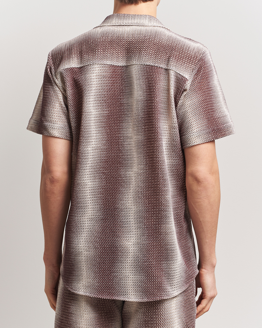 Herren | Hemden | OAS | Short Sleeve Cuba Net Shirt Merlot Echo