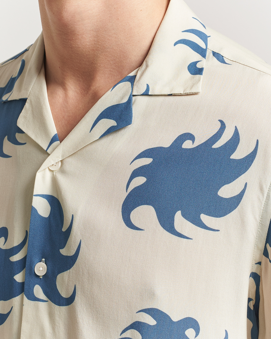 Herren | Hemden | OAS | Viscose Resort Short Sleeve Shirt Sky Ember