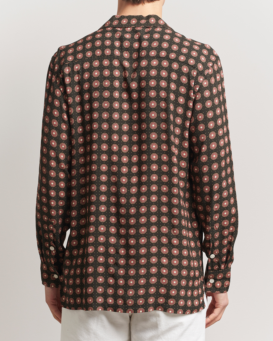 Herren | Hemden | OAS | Long Sleeve Resort Viscose Shirt Coffe Lumo