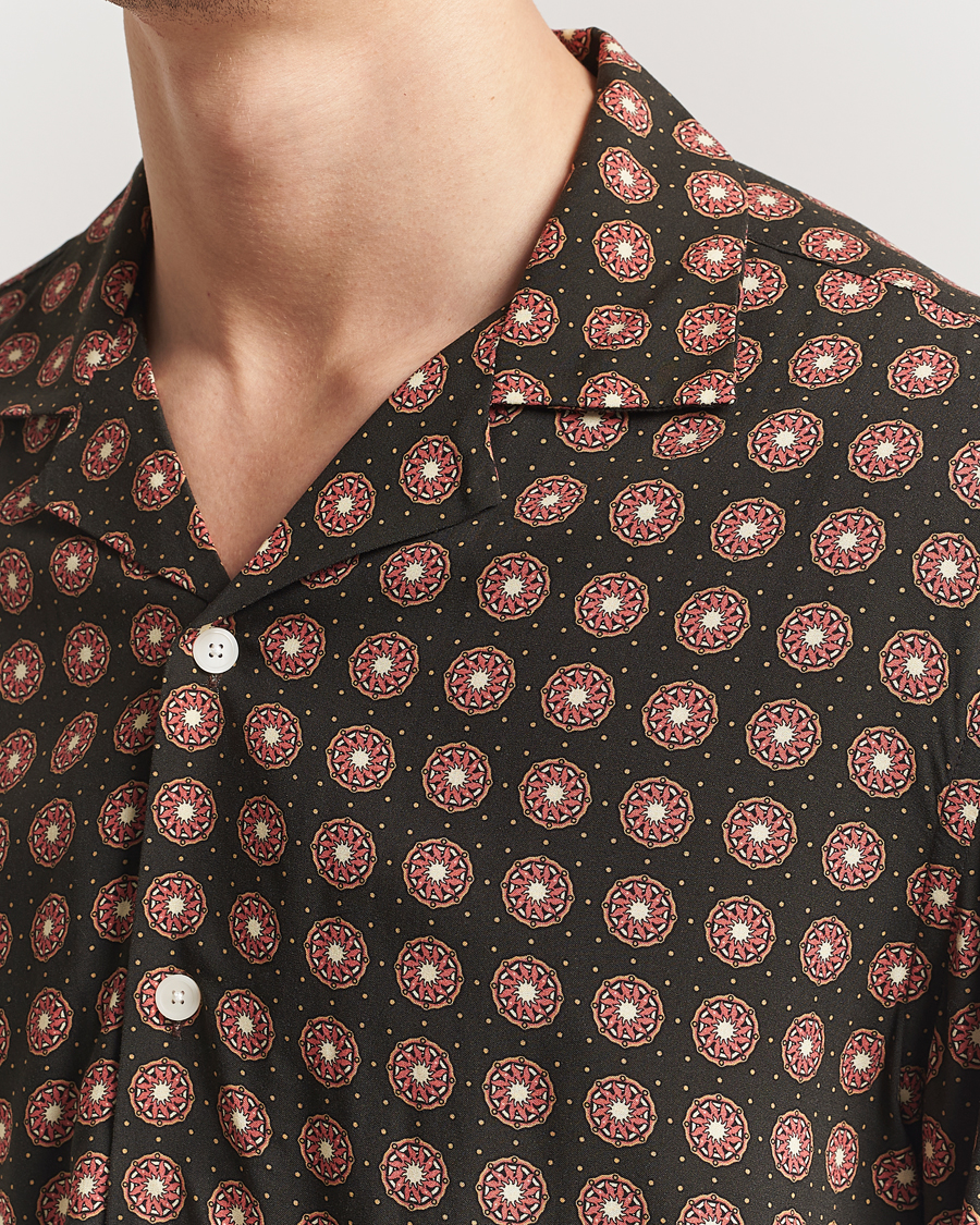 Herren | Hemden | OAS | Long Sleeve Resort Viscose Shirt Coffe Lumo