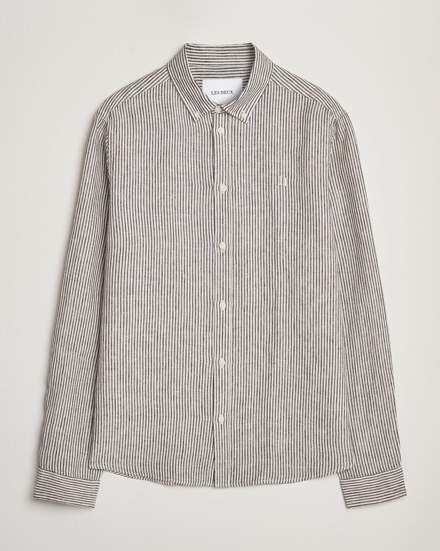 Herren | Hemden | LES DEUX | Konrad Striped Linen Shirt Black