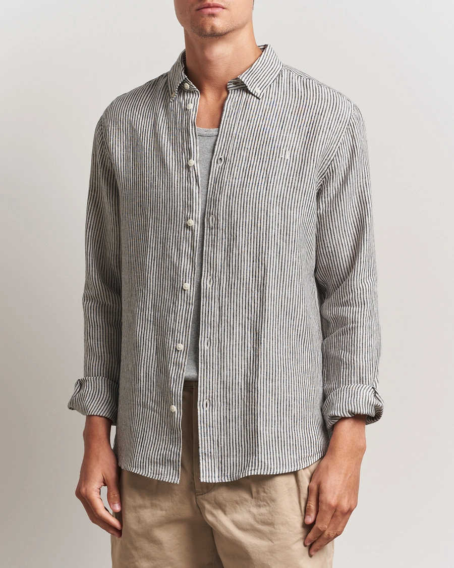 Herren | Hemden | LES DEUX | Konrad Striped Linen Shirt Black