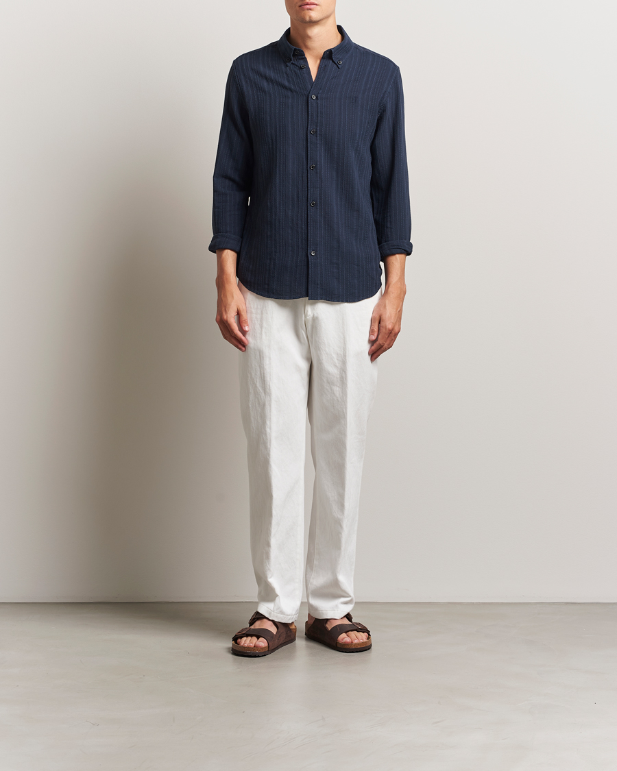Herren | Hemden | LES DEUX | Konrad Striped Structure Shirt Dark Navy