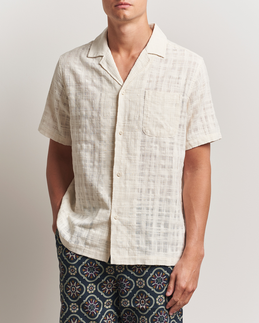 Herren | Hemden | LES DEUX | Lesley Slub Short Sleeve Shirt Ivory