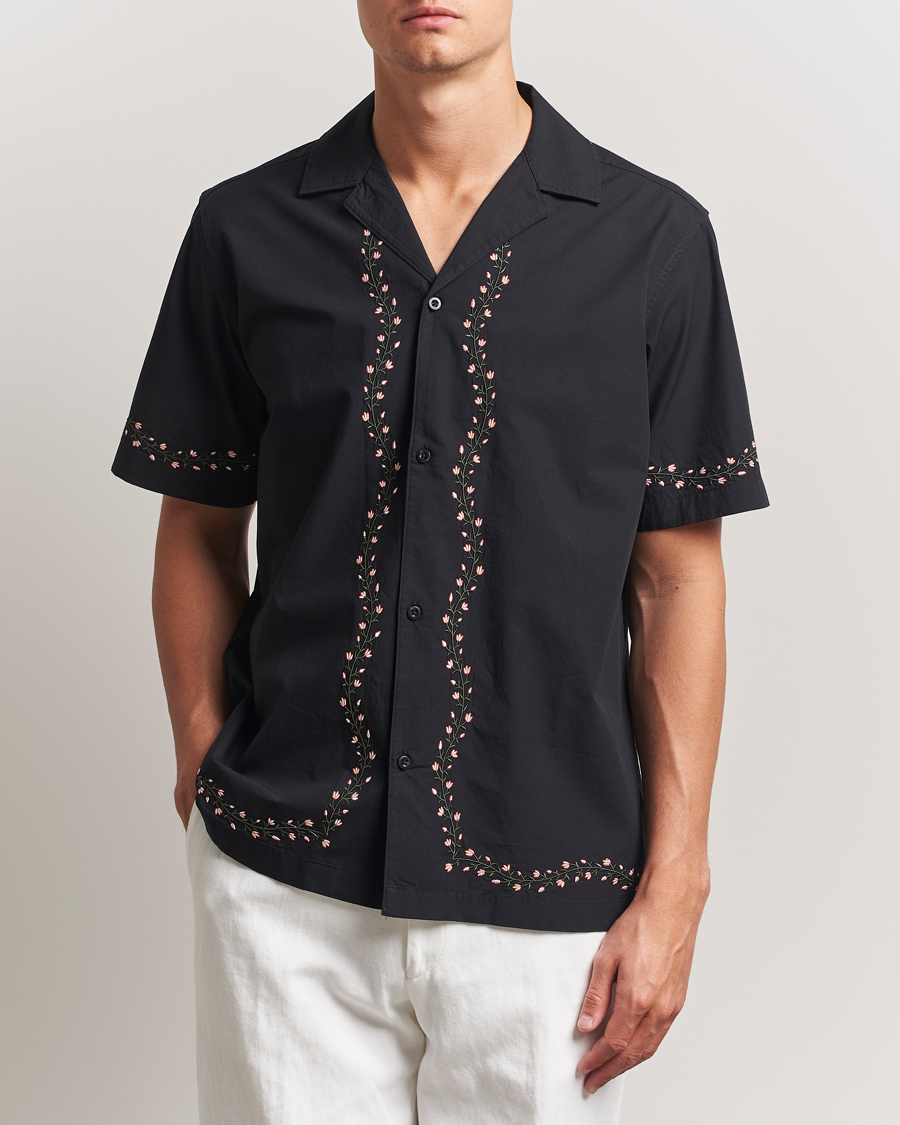 Herren | Hemden | LES DEUX | Lesley Embroidery Short Sleeve Shirt Black