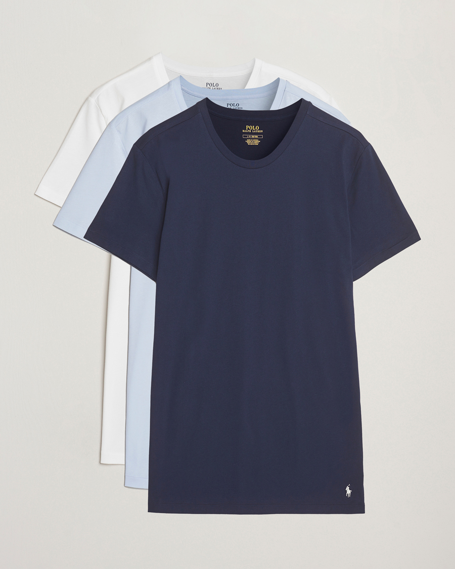 Herren | T-Shirts | Polo Ralph Lauren | 3-Pack Crew Neck T-shirt Navy/White/Blue