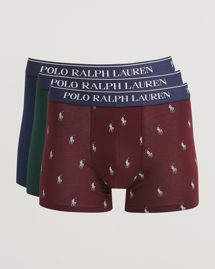 Herren | Unterwäsche | Polo Ralph Lauren | 3-Pack Trunk Navy/Green/Harvard Wine