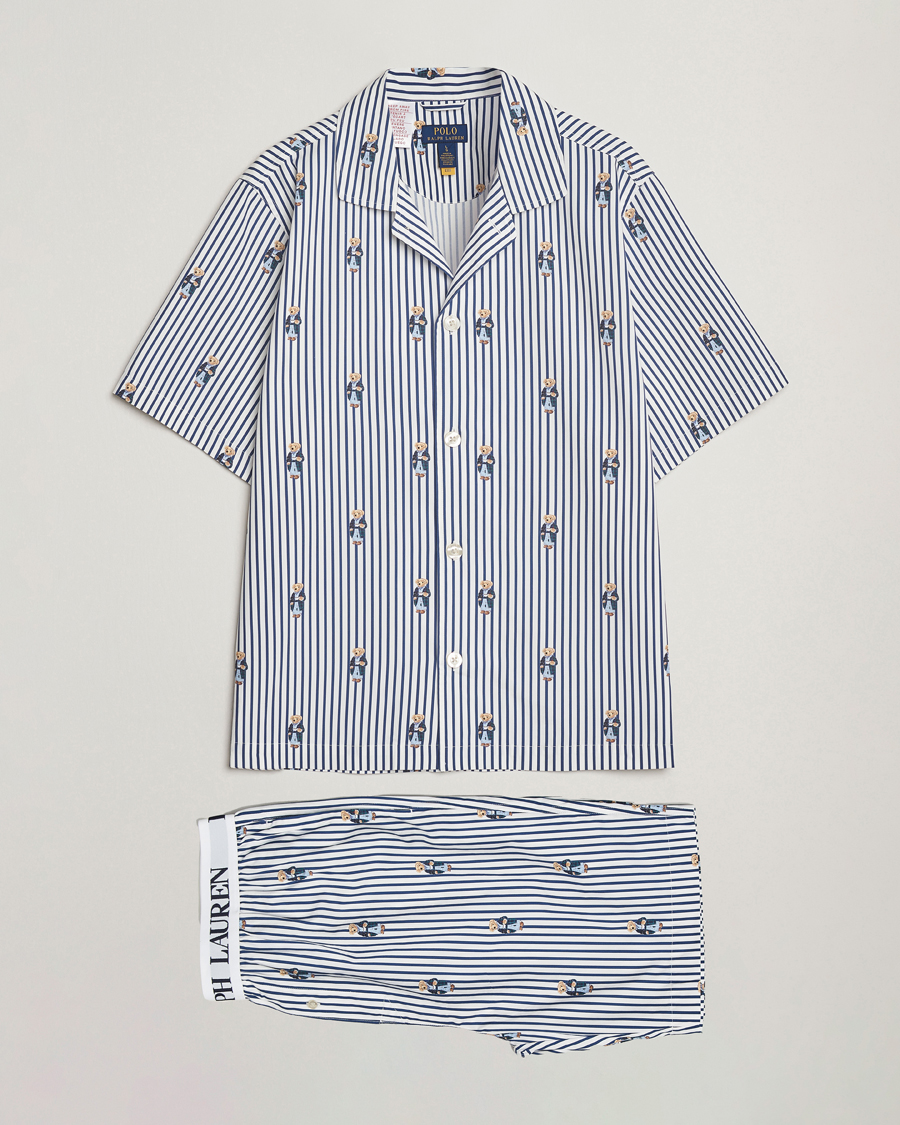 Herren | Schlafanzüge & Bademäntel | Polo Ralph Lauren | Cotton Short Sleeve Pyjama Set Stripe/Bear