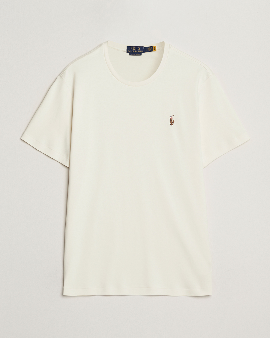 Herren | T-Shirts | Polo Ralph Lauren | Luxury Pima Cotton Crew Neck T-Shirt Pale Cream