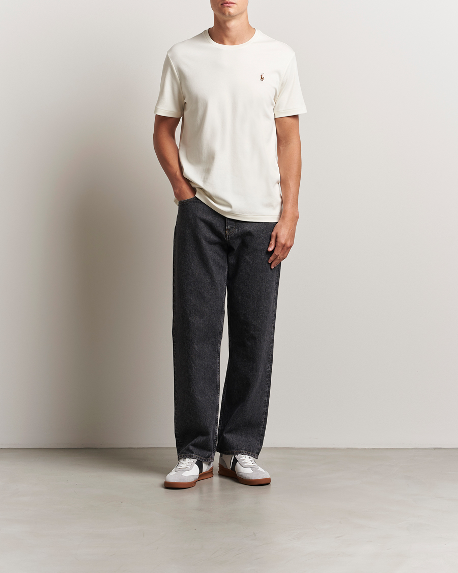 Herren | T-Shirts | Polo Ralph Lauren | Luxury Pima Cotton Crew Neck T-Shirt Pale Cream