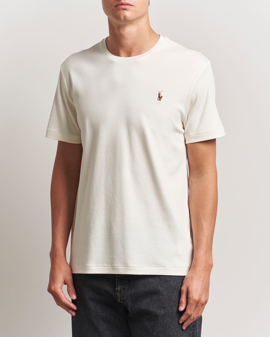 Herren | T-Shirts | Polo Ralph Lauren | Luxury Pima Cotton Crew Neck T-Shirt Pale Cream