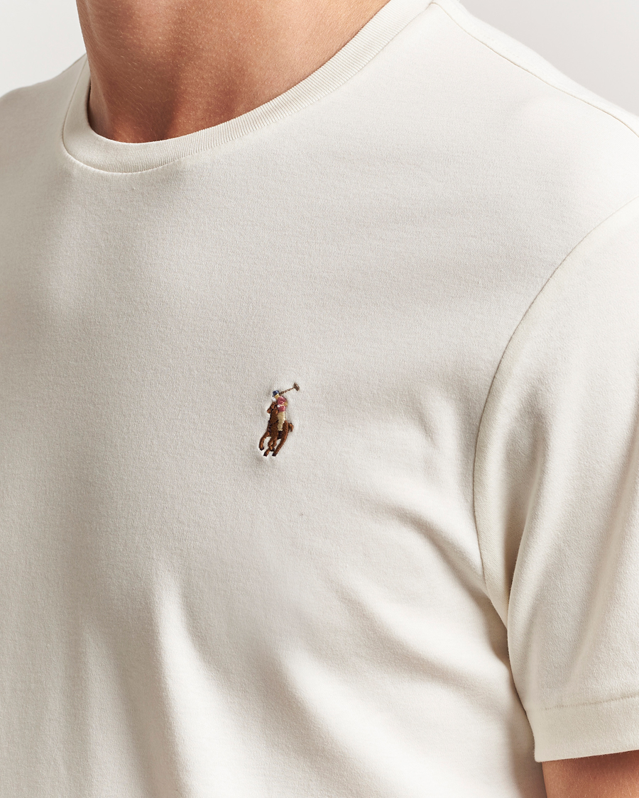 Herren | T-Shirts | Polo Ralph Lauren | Luxury Pima Cotton Crew Neck T-Shirt Pale Cream