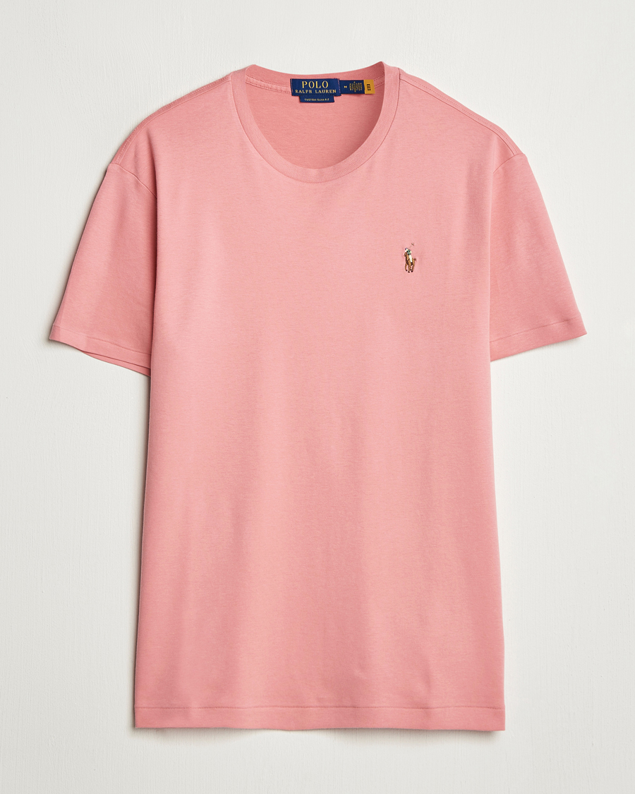 Herren | T-Shirts | Polo Ralph Lauren | Luxury Pima Cotton Crew Neck T-Shirt Desert Rose