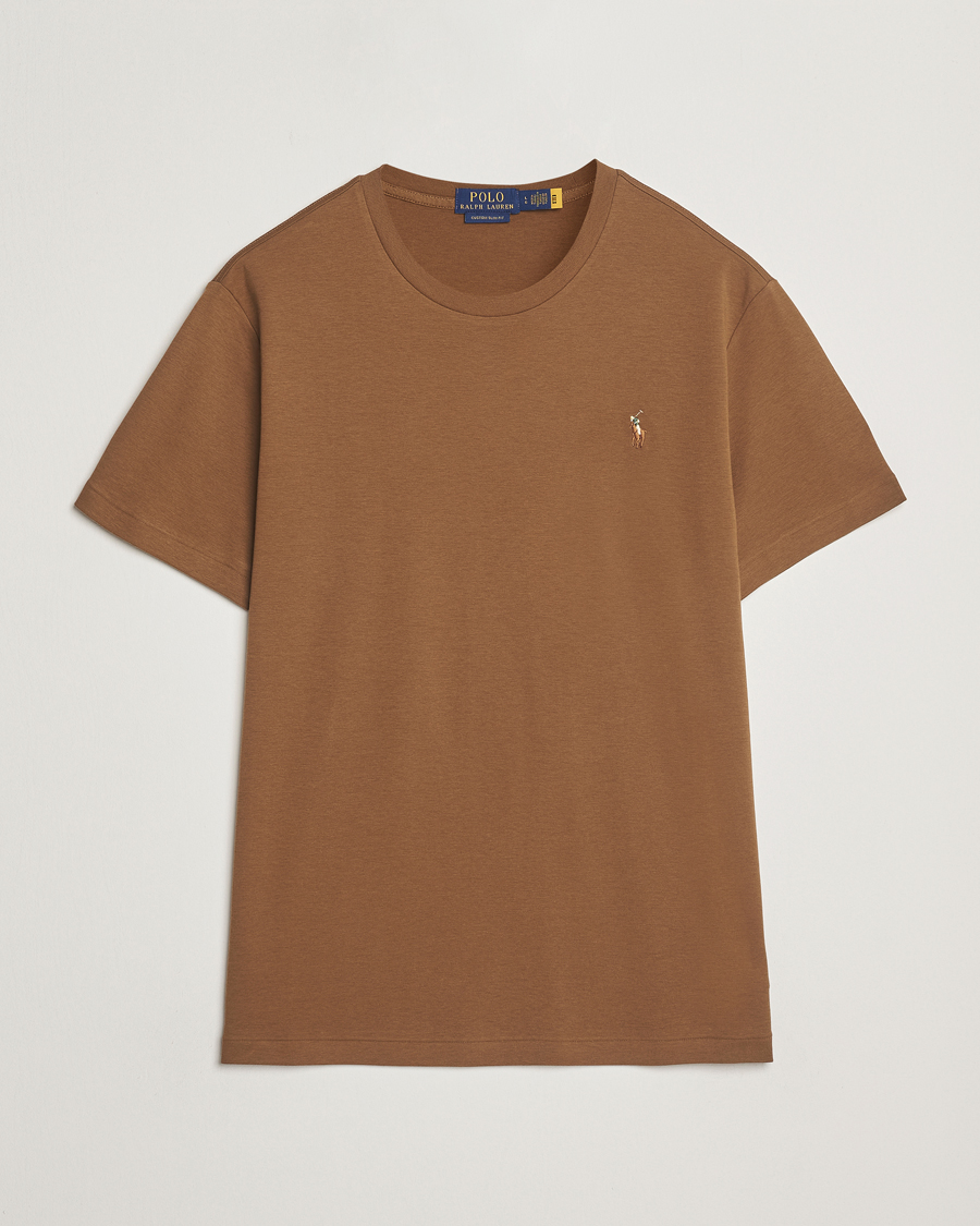 Herren | T-Shirts | Polo Ralph Lauren | Luxury Pima Cotton Crew Neck T-Shirt Nature Brown