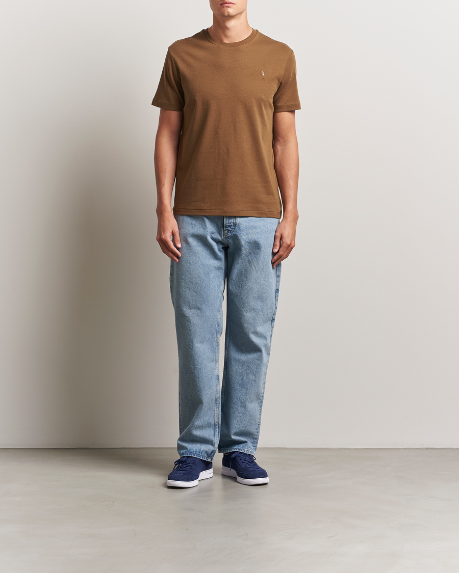 Herren | T-Shirts | Polo Ralph Lauren | Luxury Pima Cotton Crew Neck T-Shirt Nature Brown