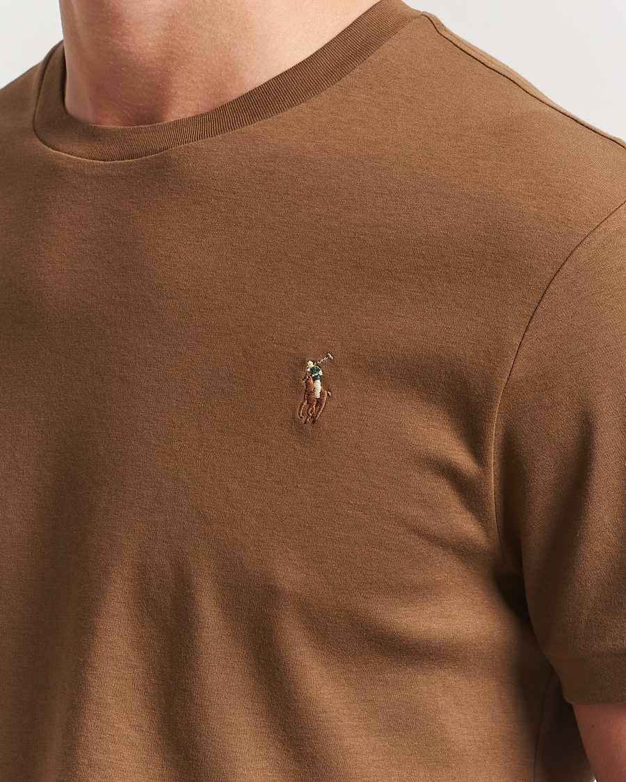 Herren | T-Shirts | Polo Ralph Lauren | Luxury Pima Cotton Crew Neck T-Shirt Nature Brown