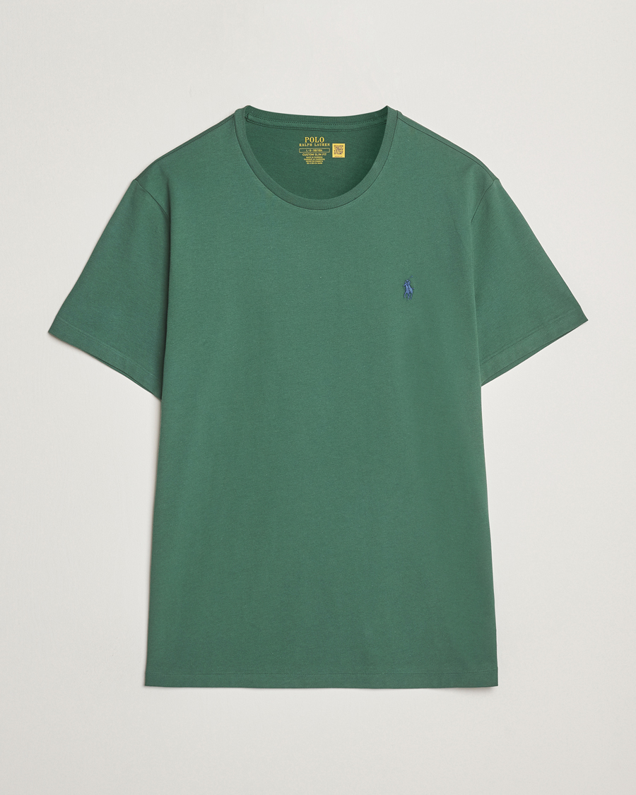 Herren | T-Shirts | Polo Ralph Lauren | Custom Slim Fit Crew Neck T-Shirt Washed Forest