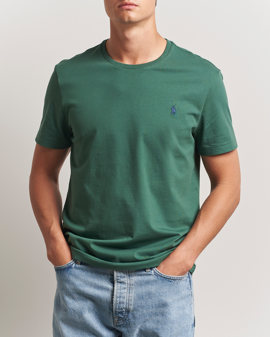 Herren | T-Shirts | Polo Ralph Lauren | Custom Slim Fit Crew Neck T-Shirt Washed Forest