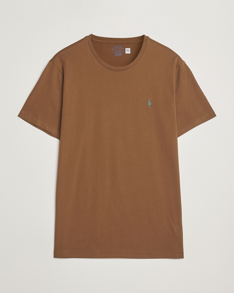 Herren | T-Shirts | Polo Ralph Lauren | Custom Slim Fit Crew Neck T-Shirt Nature Brown