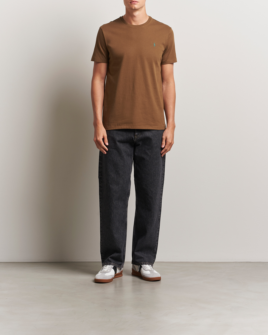 Herren | T-Shirts | Polo Ralph Lauren | Custom Slim Fit Crew Neck T-Shirt Nature Brown