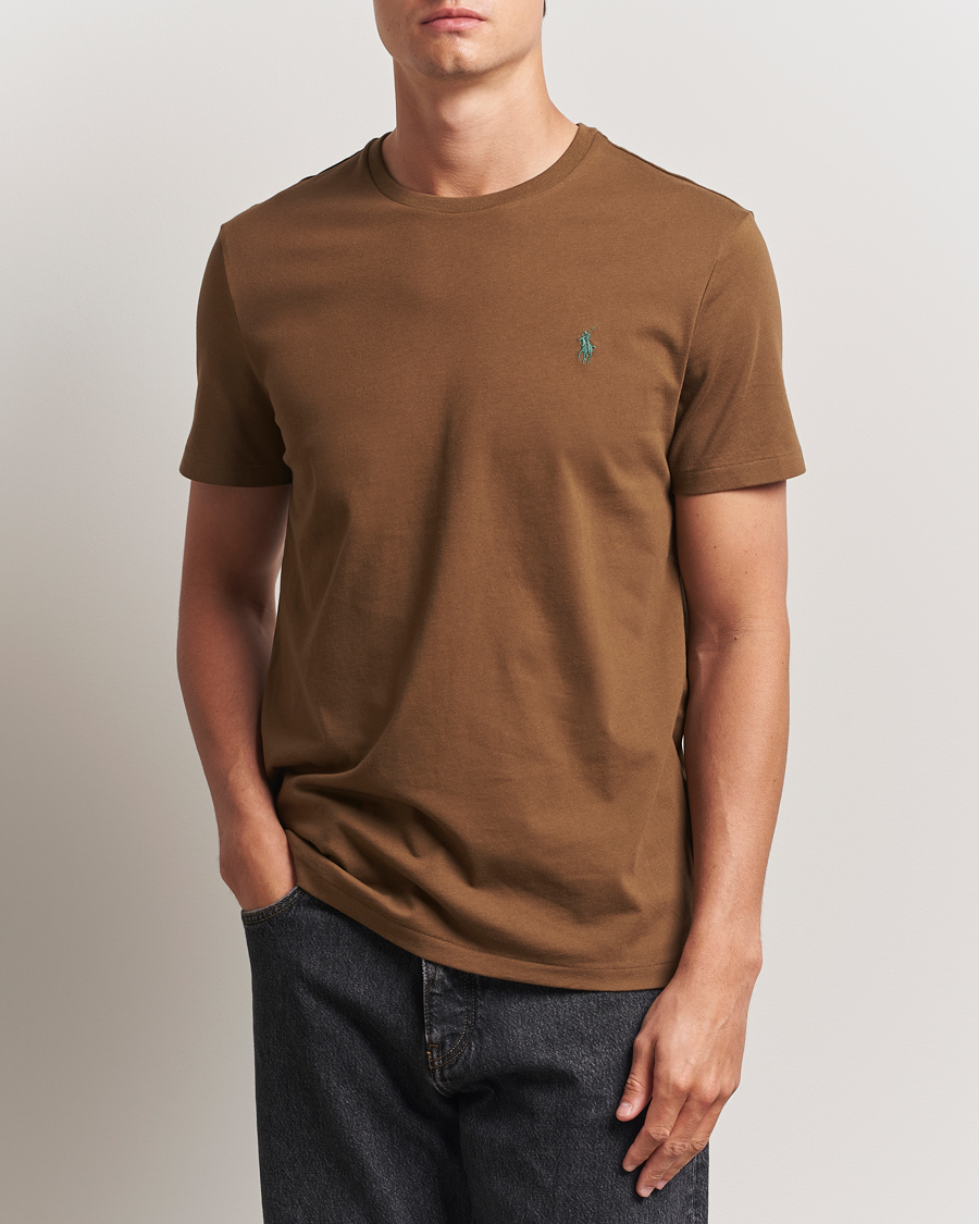 Herren | T-Shirts | Polo Ralph Lauren | Custom Slim Fit Crew Neck T-Shirt Nature Brown