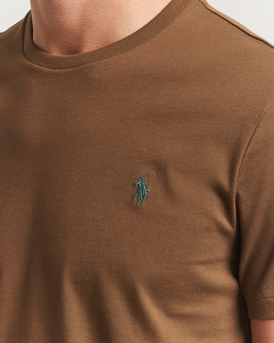 Herren | T-Shirts | Polo Ralph Lauren | Custom Slim Fit Crew Neck T-Shirt Nature Brown