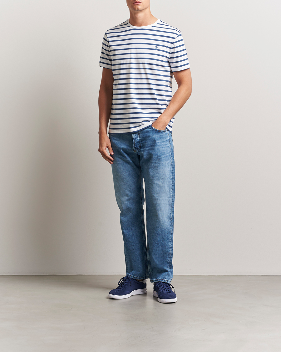 Herren | T-Shirts | Polo Ralph Lauren | Custom Slim Fit Striped Tee White/Old Royal