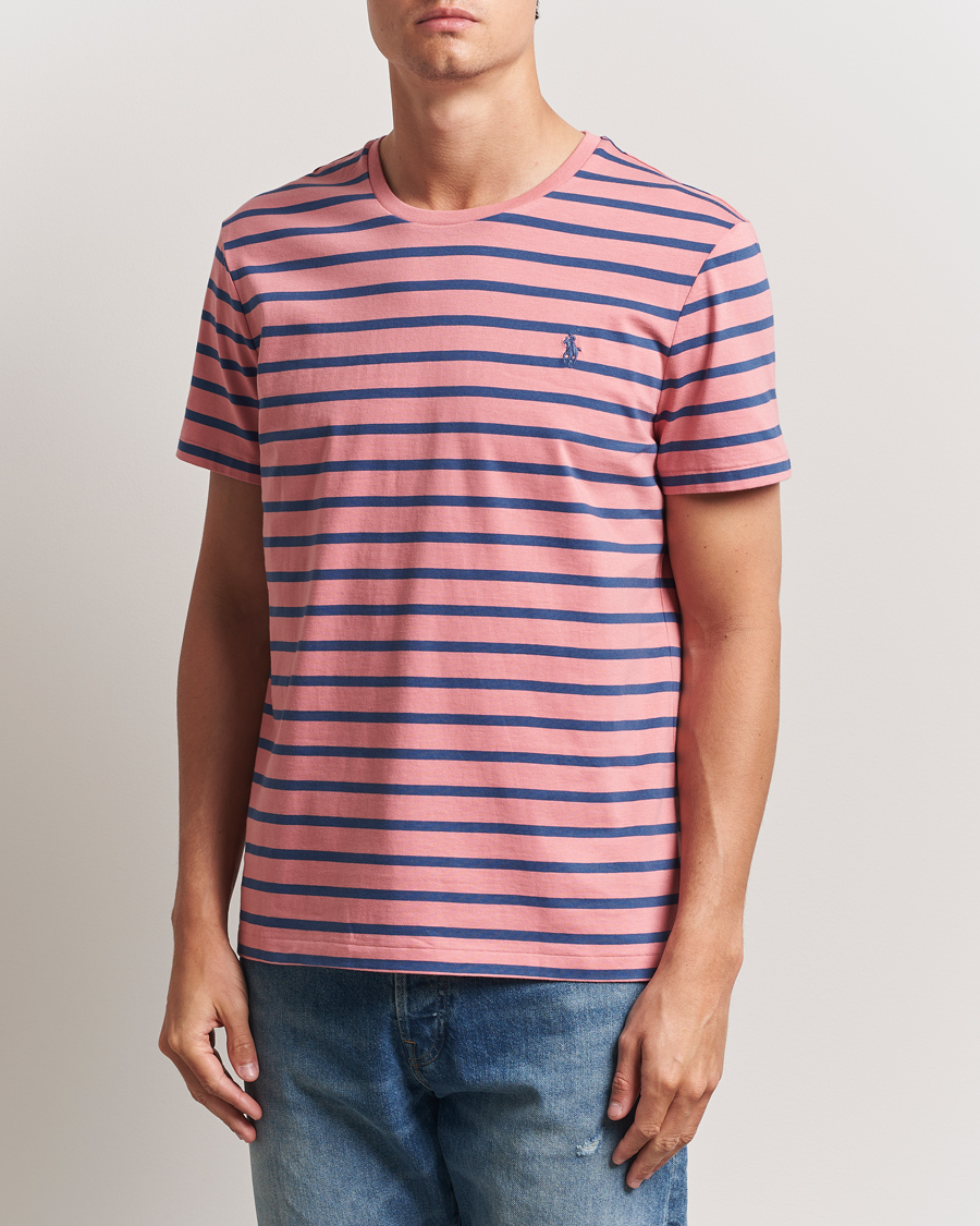 Herren | T-Shirts | Polo Ralph Lauren | Custom Slim Fit Striped Tee Desert Rose/Old Royal