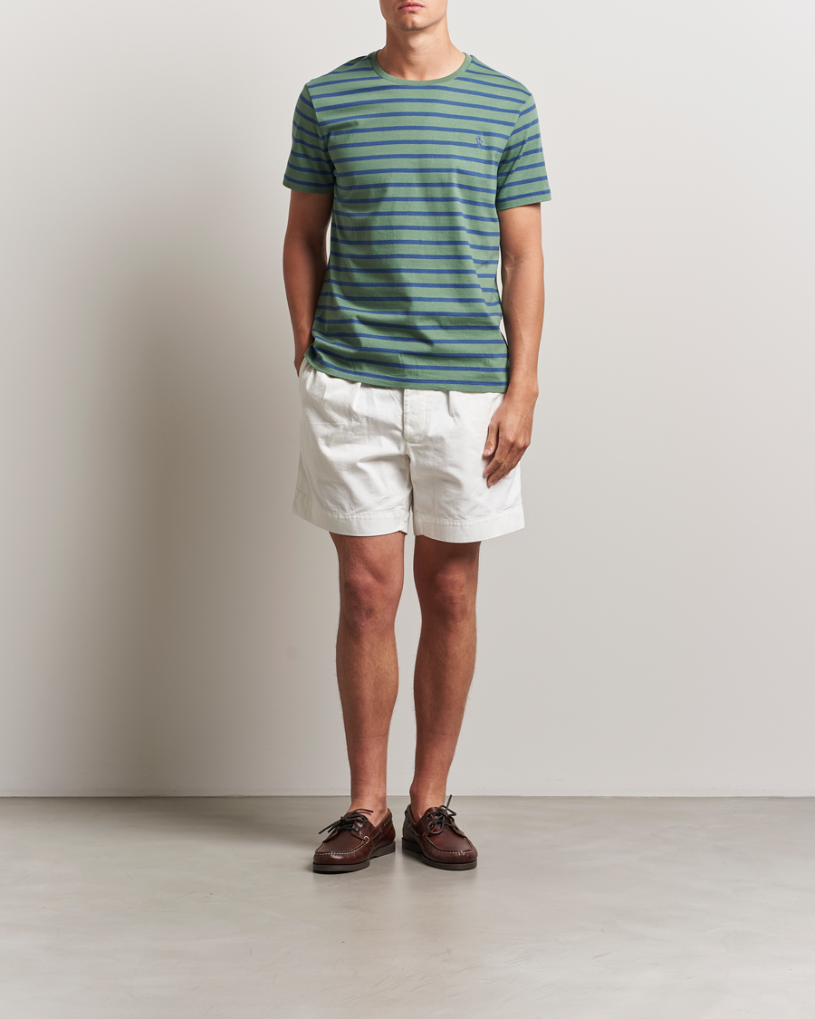Herren | T-Shirts | Polo Ralph Lauren | Custom Slim Fit Striped Tee Green/Old Royal