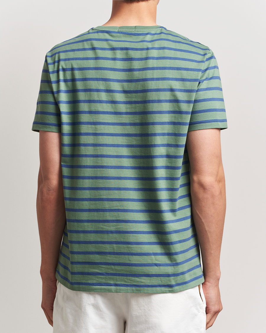 Herren | T-Shirts | Polo Ralph Lauren | Custom Slim Fit Striped Tee Green/Old Royal