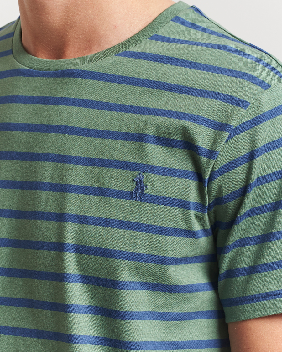 Herren | T-Shirts | Polo Ralph Lauren | Custom Slim Fit Striped Tee Green/Old Royal